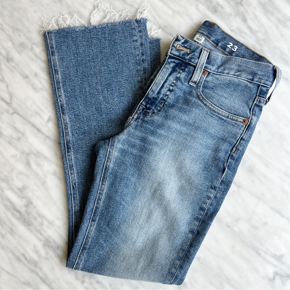 J. Crew 9” Billie Demi Boot Crop Blue Denim Jeans